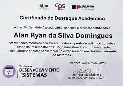 Certificado de Destaque