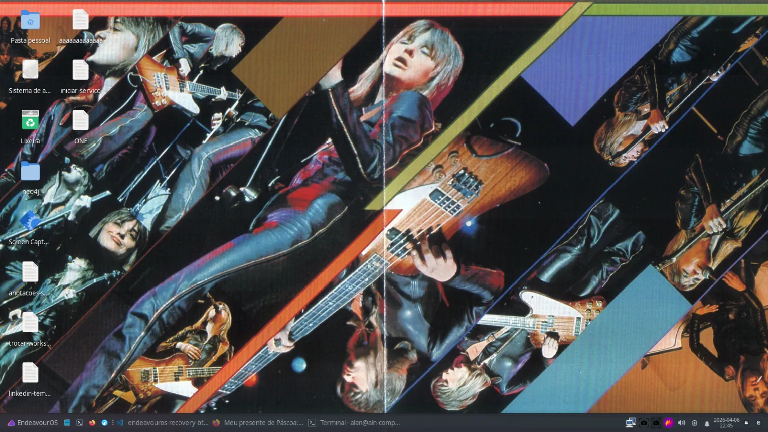 Linux desktop system fully restored and operational after recovery